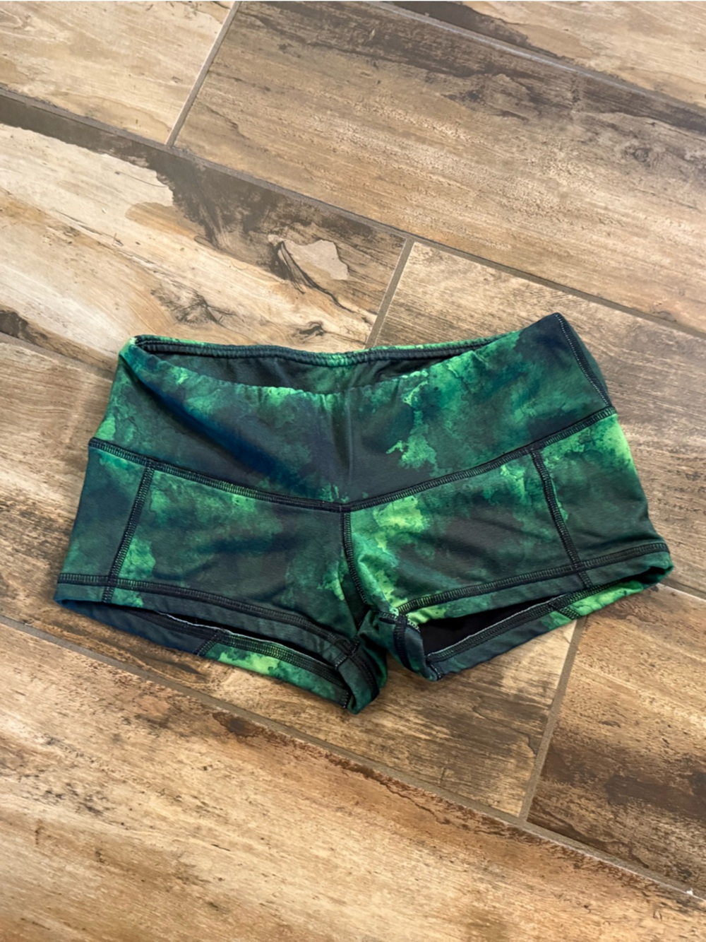 Fleo Green Tie-Dye Bike Shorts